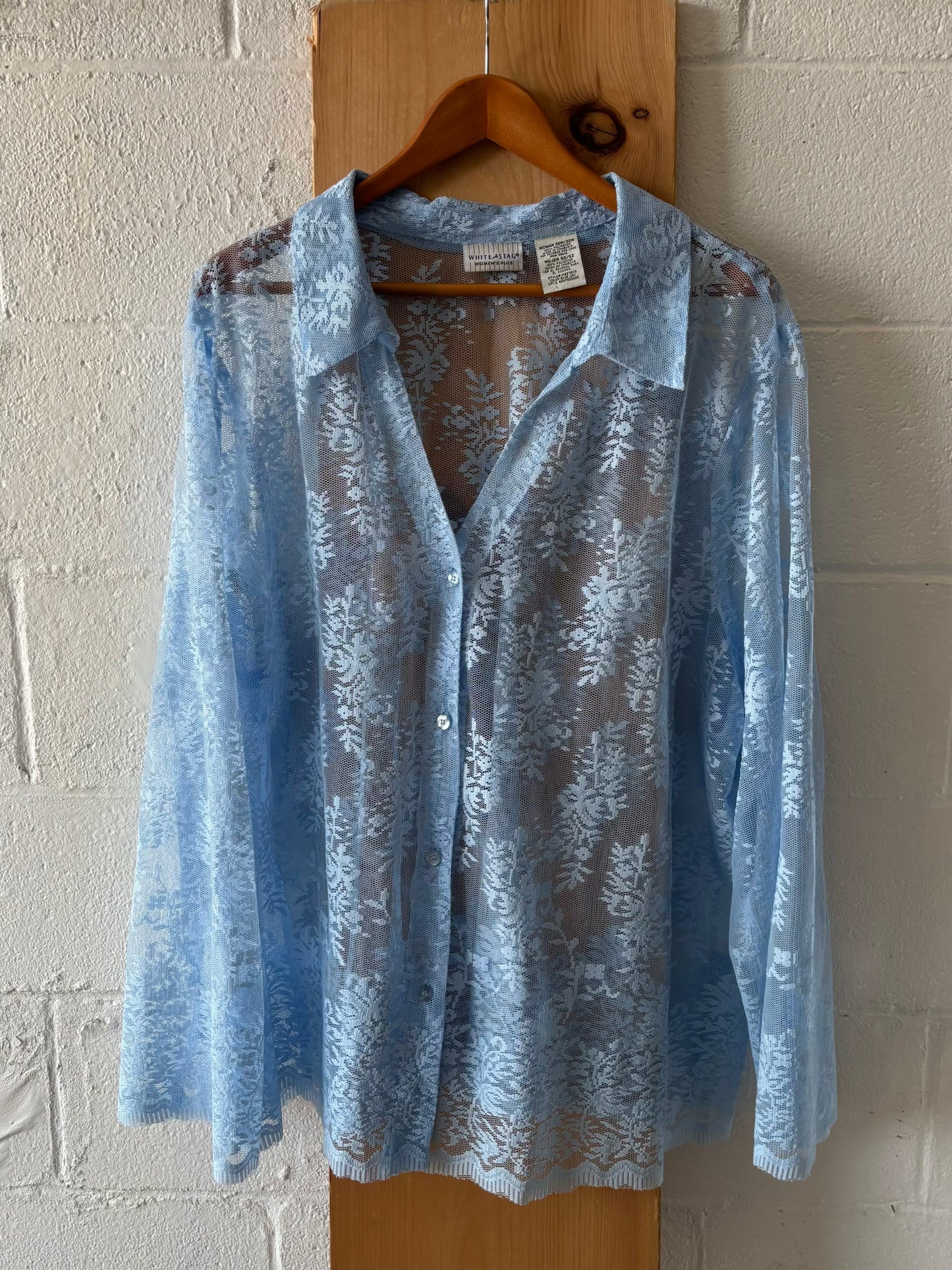 Blue Lace Button Up : 30W/32W