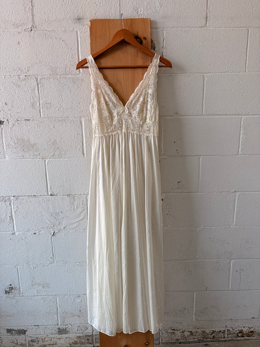 Long Ivory Slip Dress : S