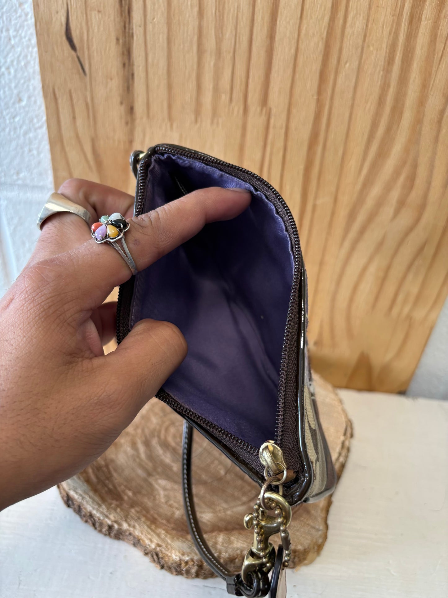 Patchwork Coach Wristlet