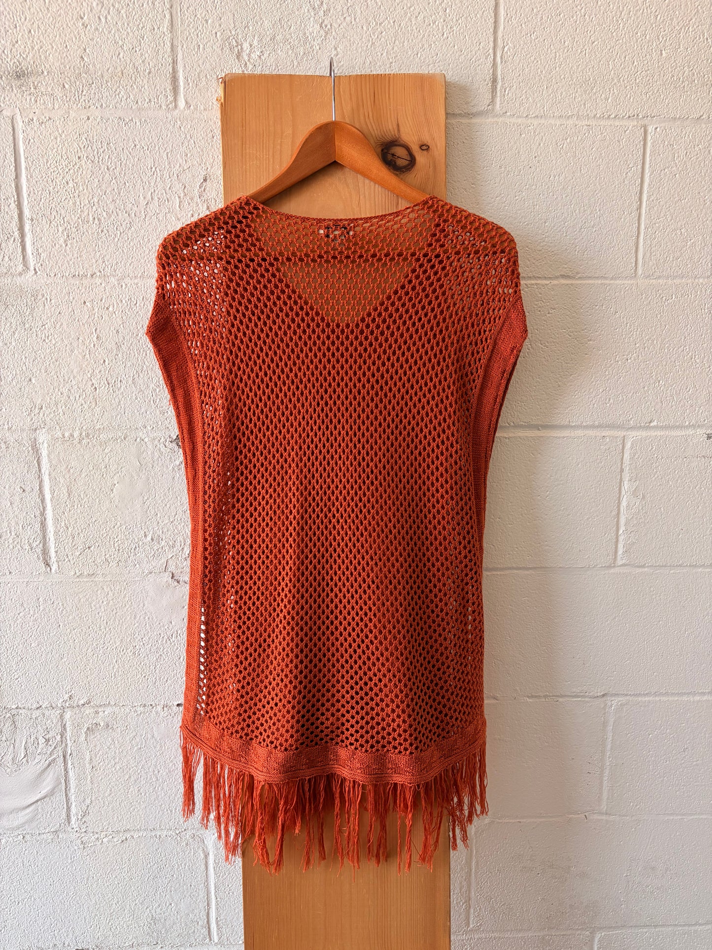 Orange Crochet Fringe Overlay : S