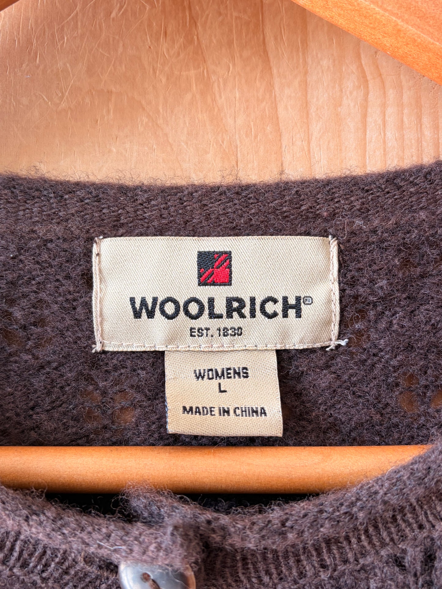 Vtg Woolrich Floral Embroidered Cardigan : L