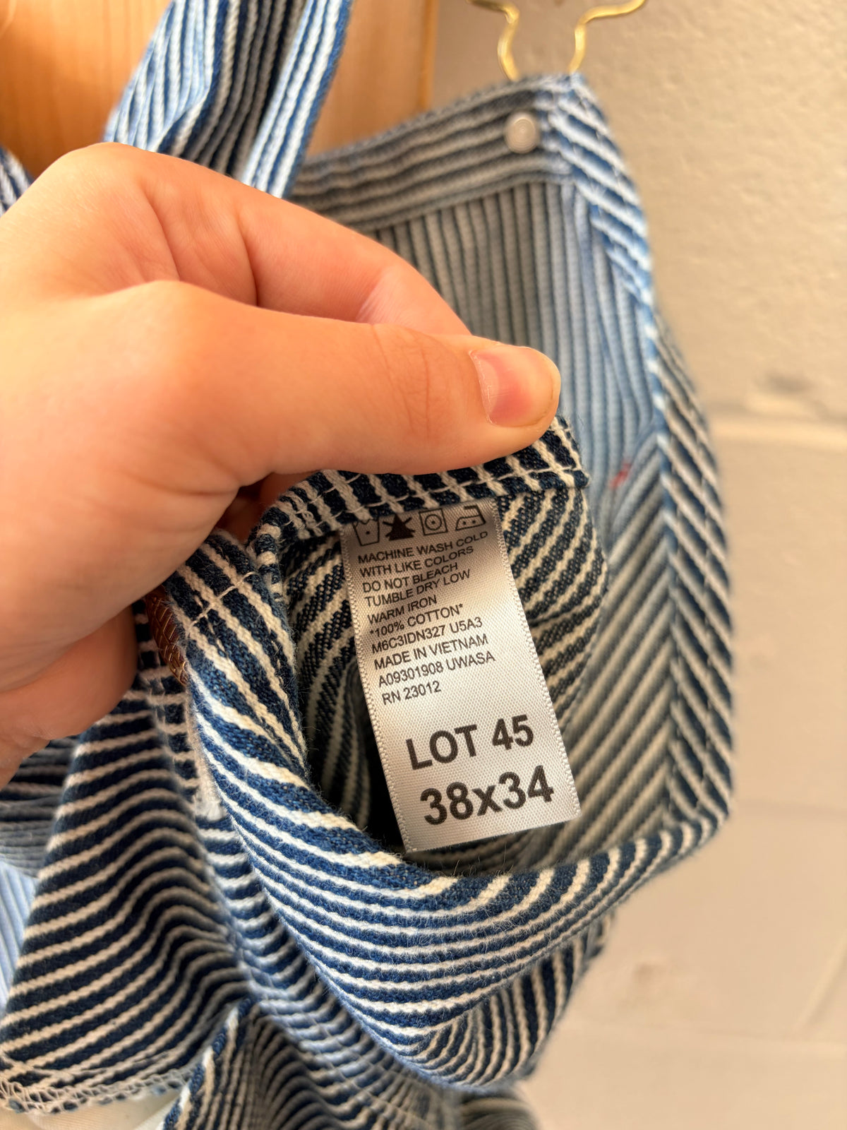 Round House Pinstripe Overalls : 38x34 (As Is)