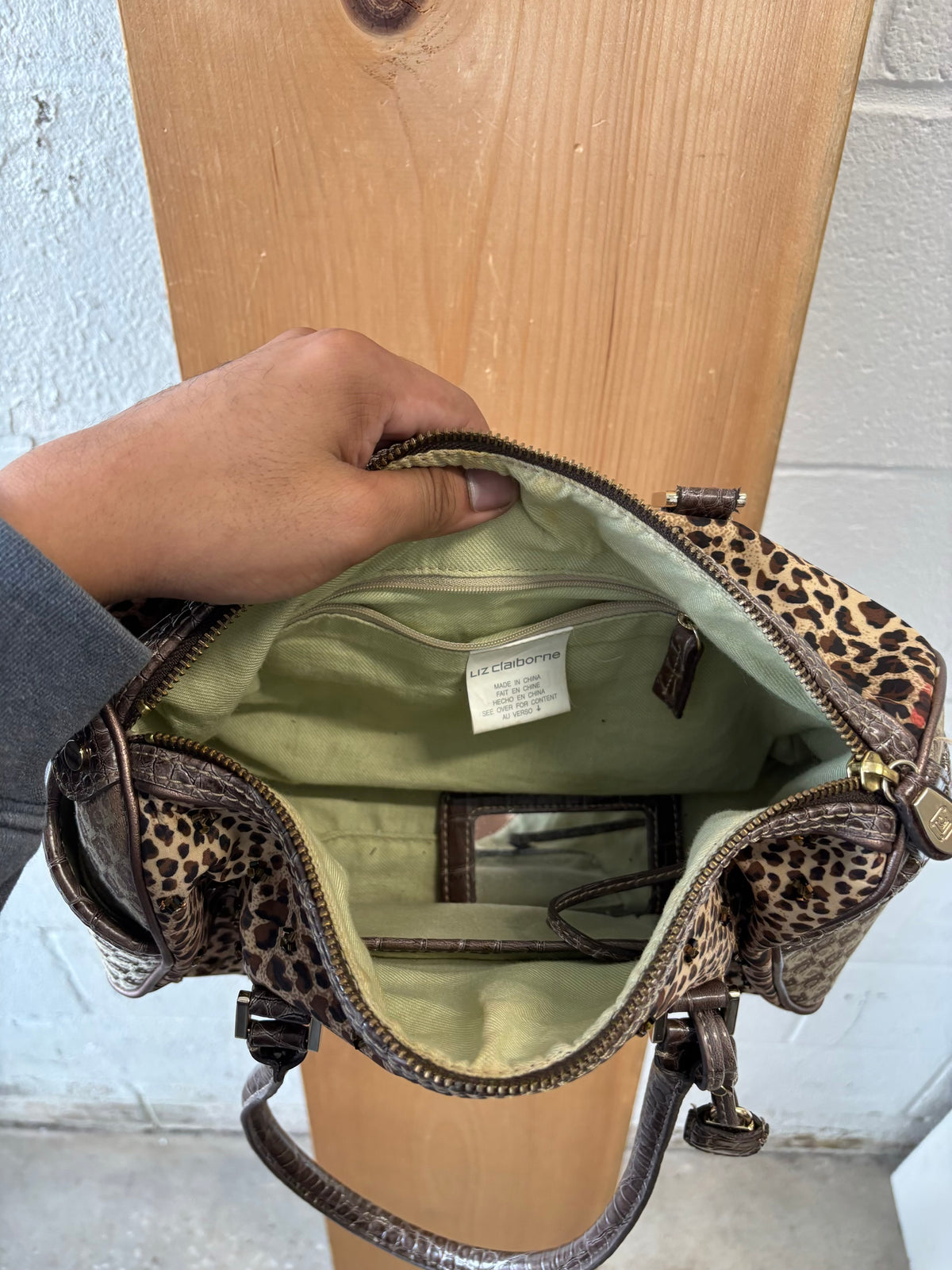 Vtg Leopard Print Liz Claiborne Bag