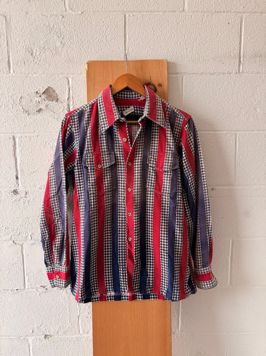 Vtg Striped Corduroy Button Up : L