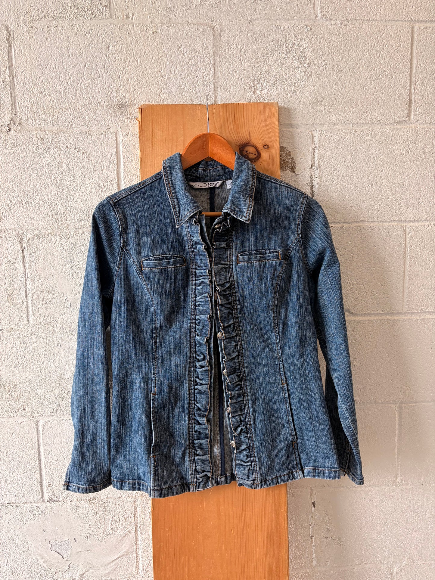 Ruffled Denim Jacket : M
