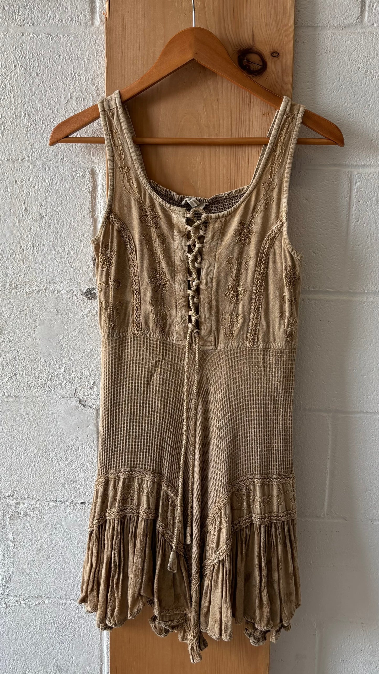Vtg Beige Fairy Core Dress : S