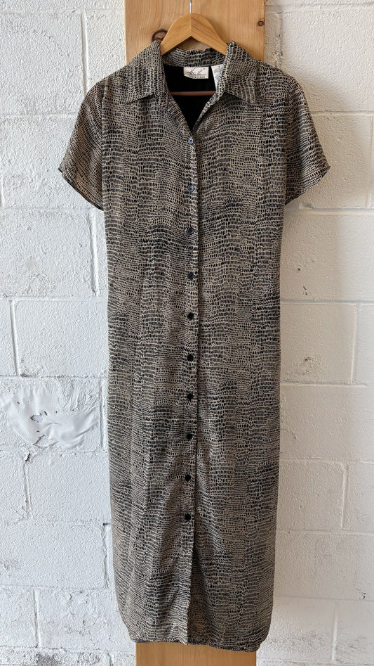 Vtg Button Front Dress : 10