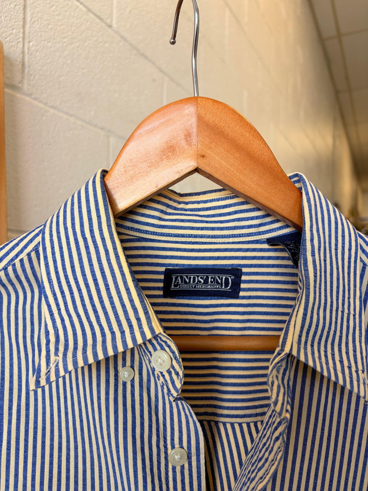 Vtg Lands’ End Stripped Button Down : MT