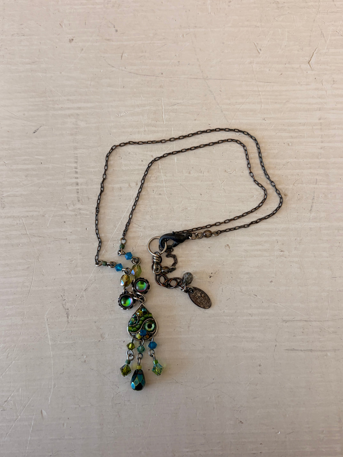 Firefly Peacock Pendant Necklace