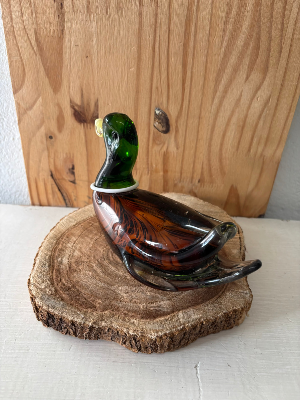 Vtg Hand Blown Mallard Glass Figurine (Local Pickup Only)