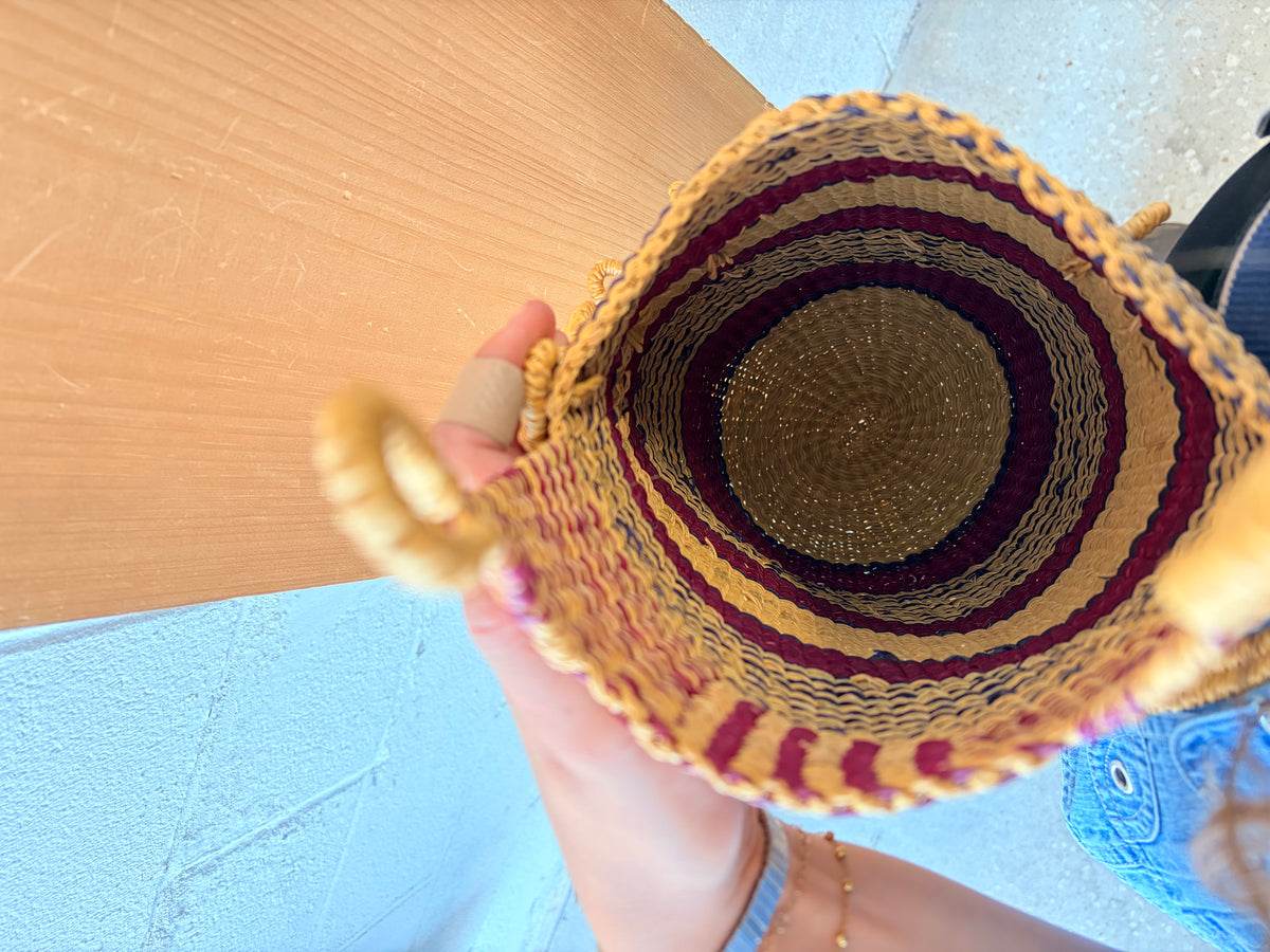 Woven Market Basket Bag