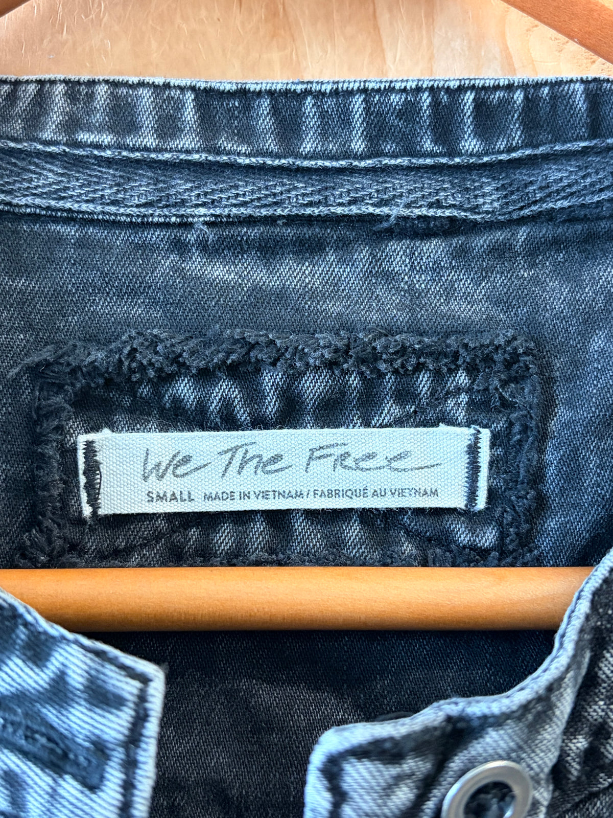 Free People Washed Black Denim Top : S
