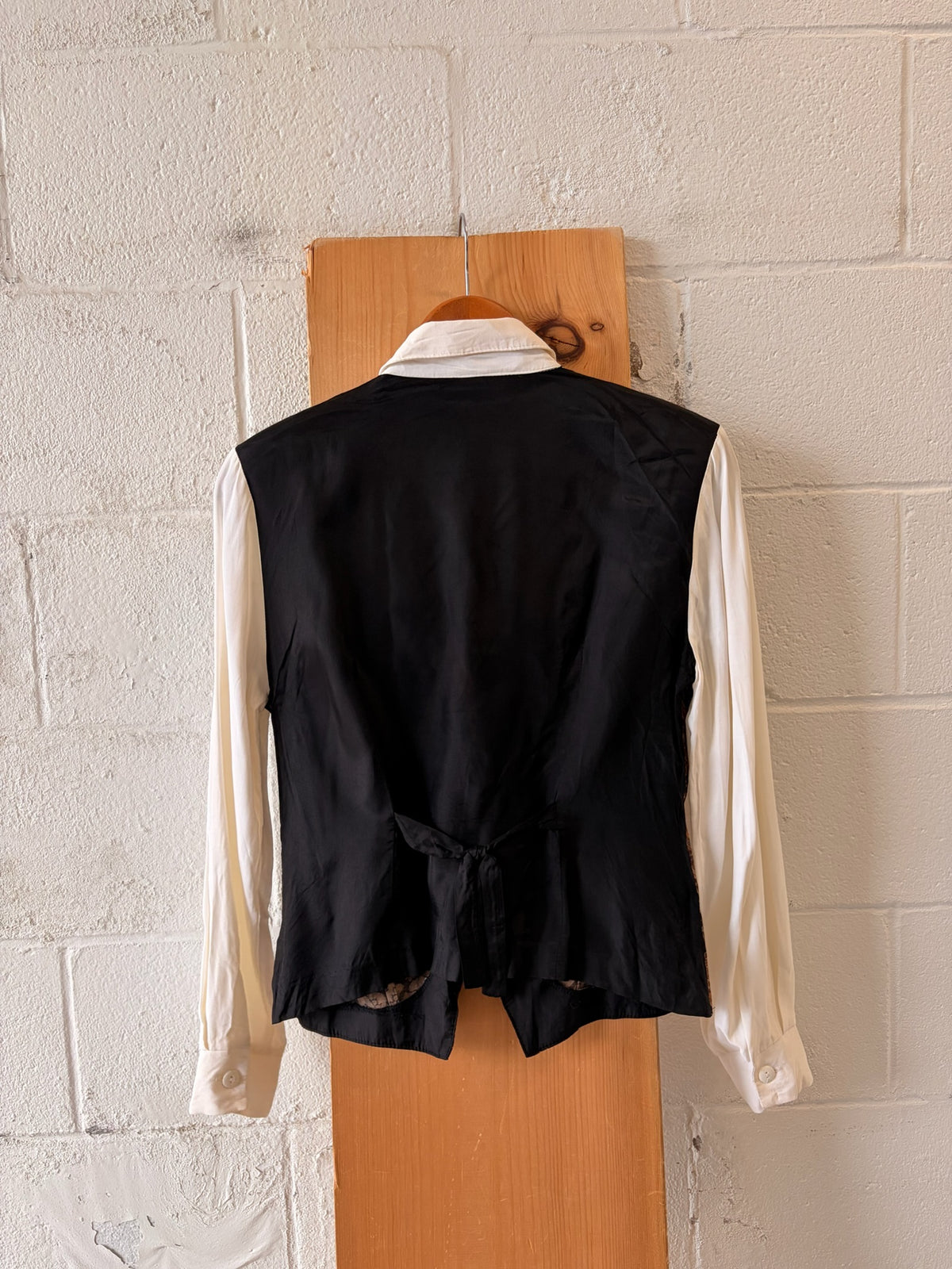 Vtg Blouse With Attached Vest : S (As Is)