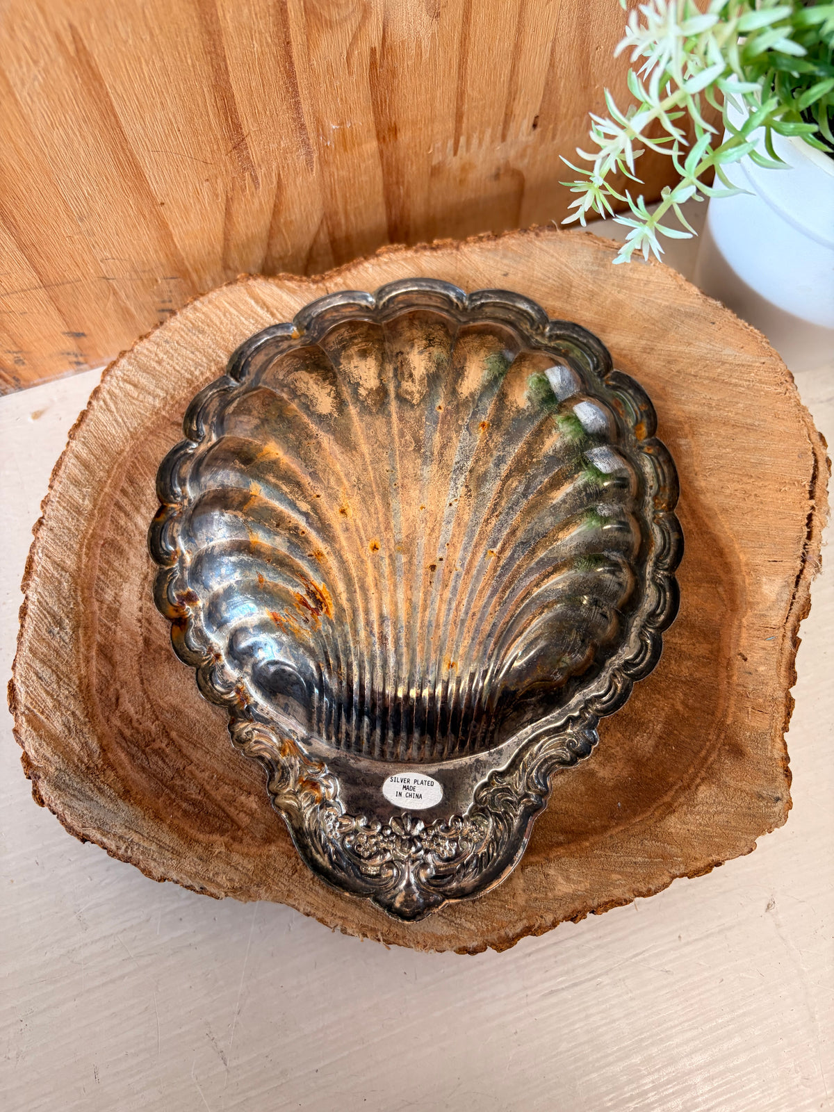 Silver Plated Shell Trinket Dish