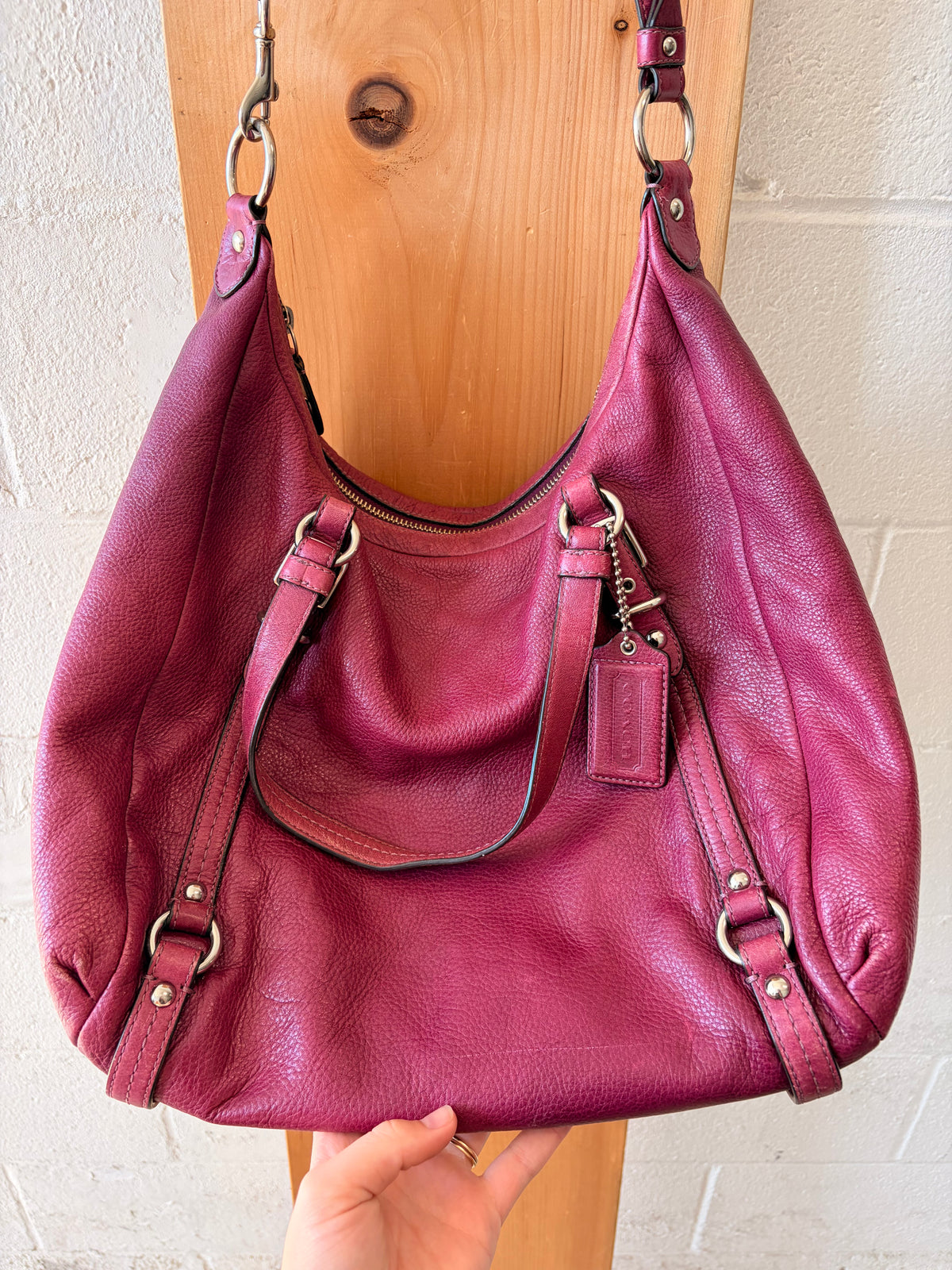 Coach Alexandra Raspberry Hobo Tote Bag