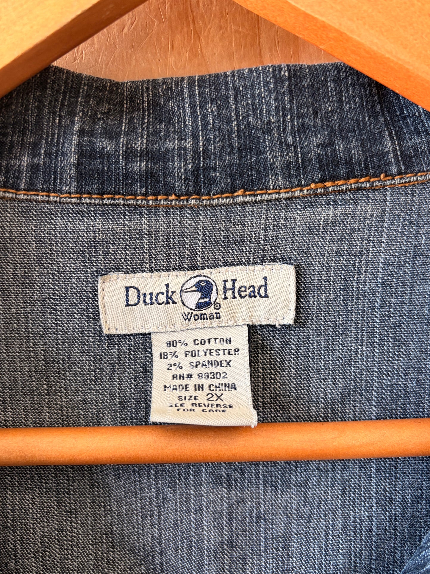 Vtg Duck Head Dark Wash Denim Jacket : 2X