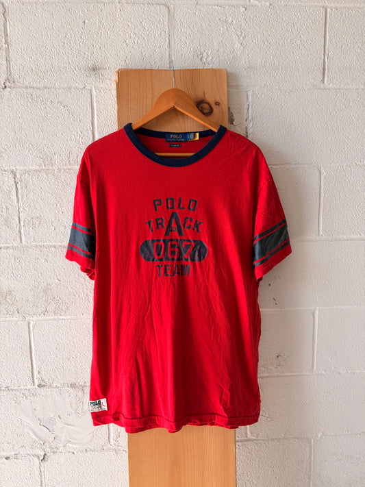 Red & Navy Polo Tee : L