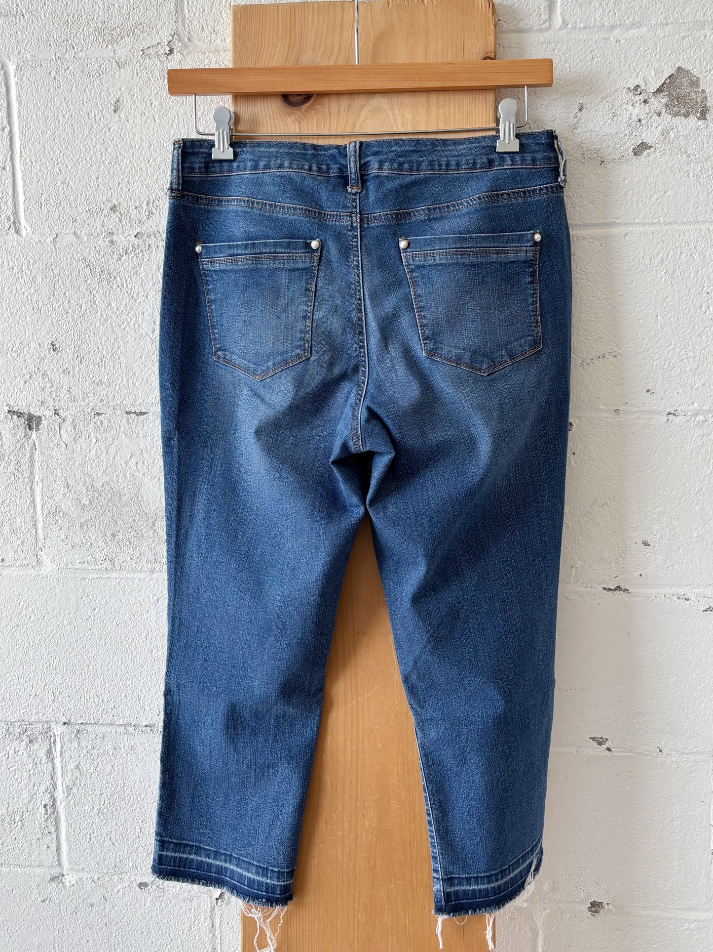 Embroidered Denim Jeans : 34” W