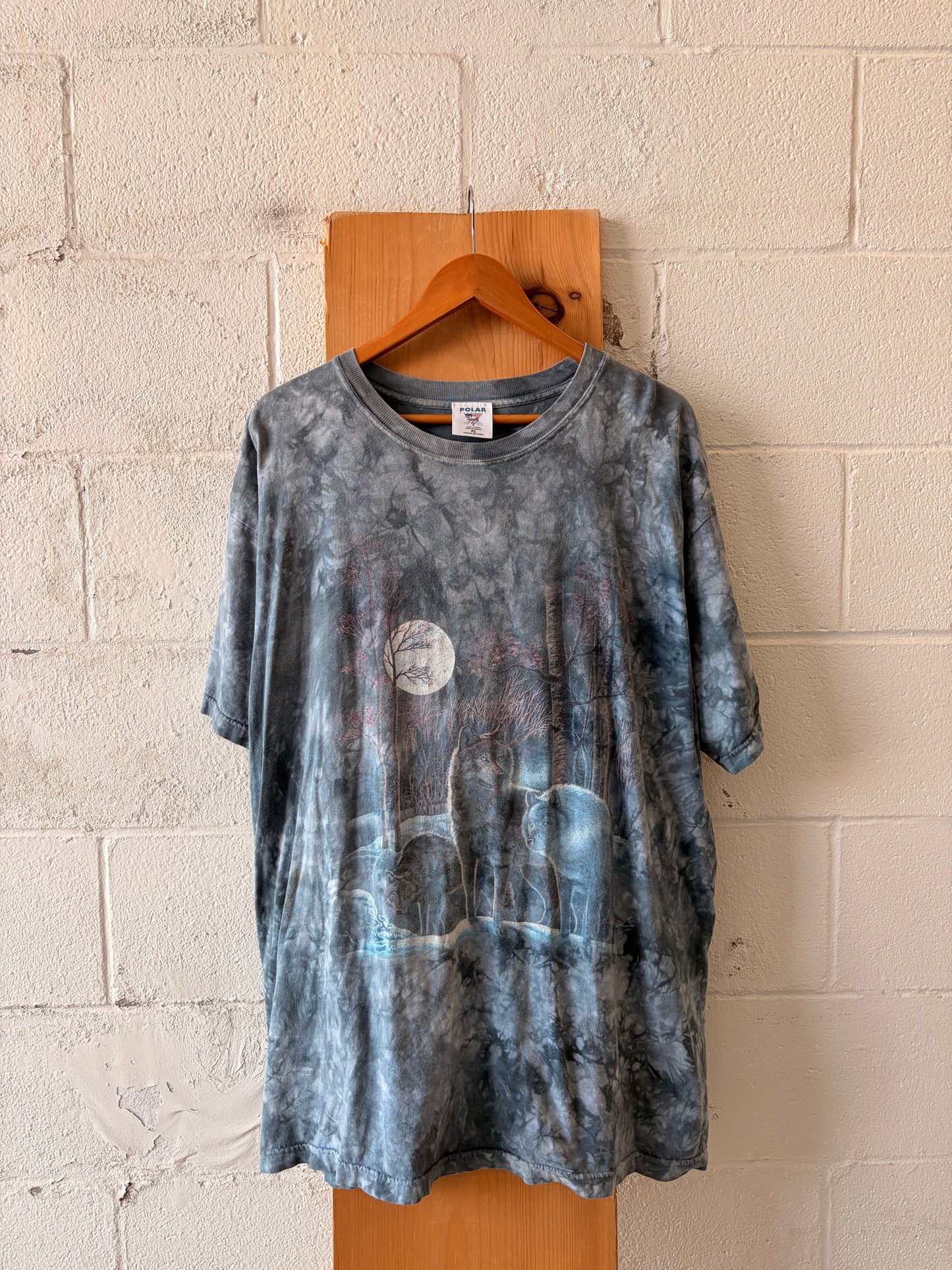 Vtg Polar Graphics Tie Dye Wolf Tee : XL