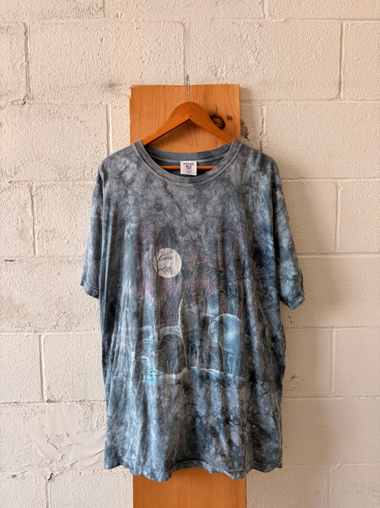 Vtg Polar Graphics Tie Dye Wolf Tee : XL