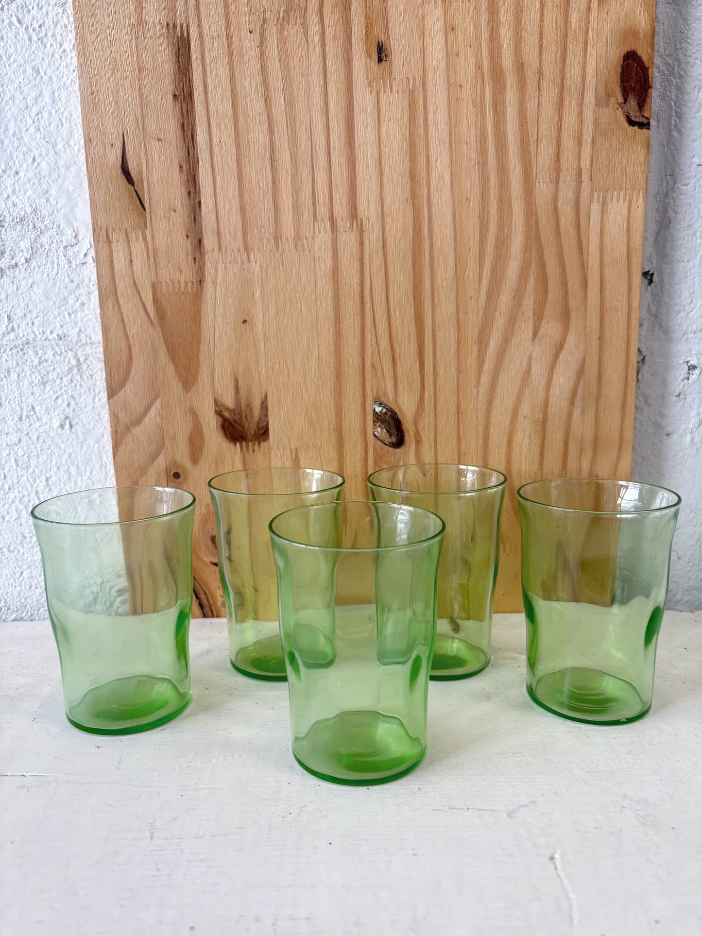 Vtg Set of Green Glasses (Local Pickup Only)