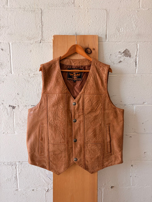 Milwaukee Tan Leather Vest : 3XL