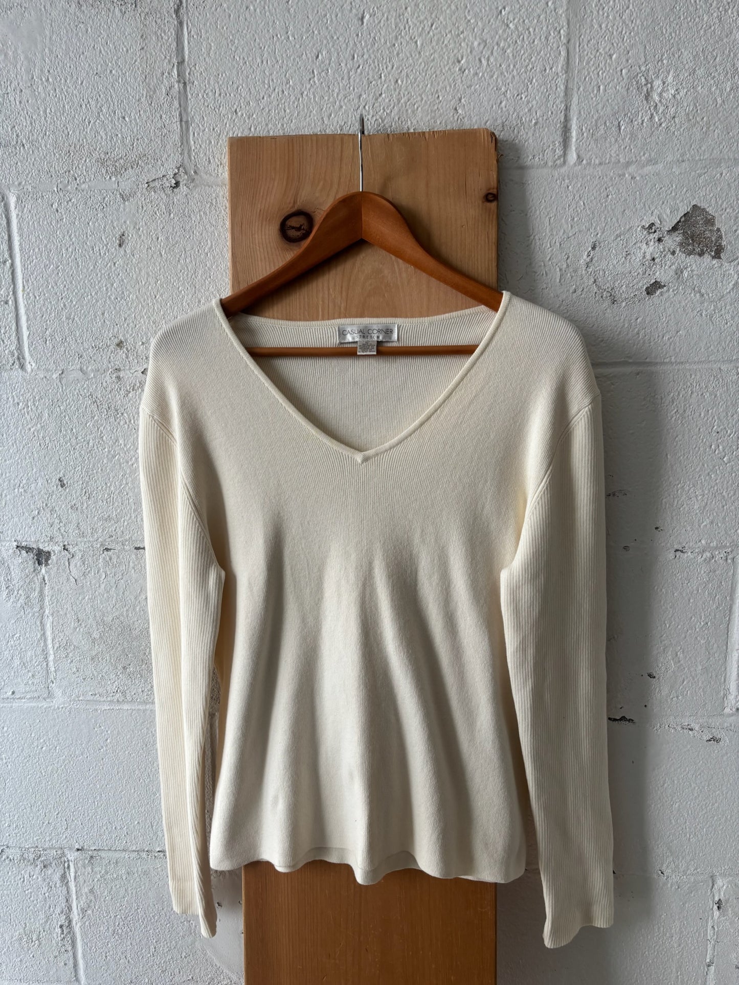 Vtg Cream Knit Top : XL