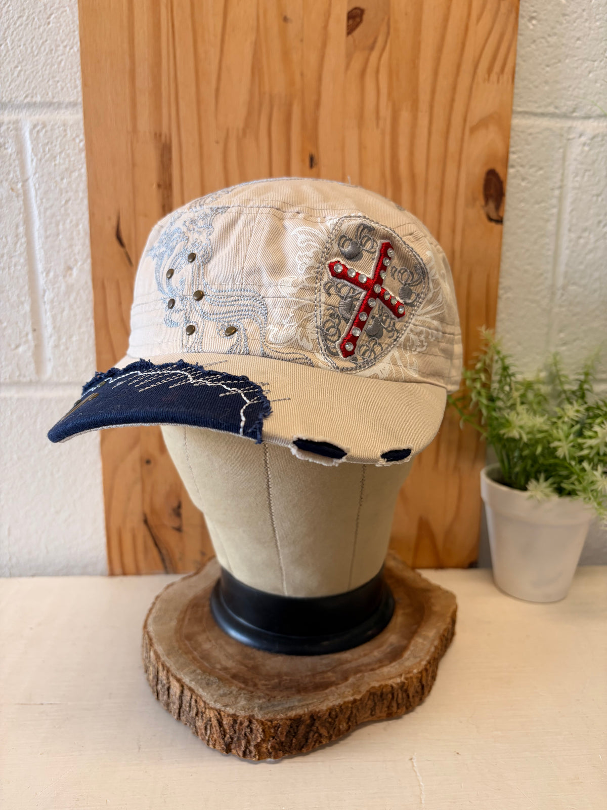 Cross Embellished Cadet Cap