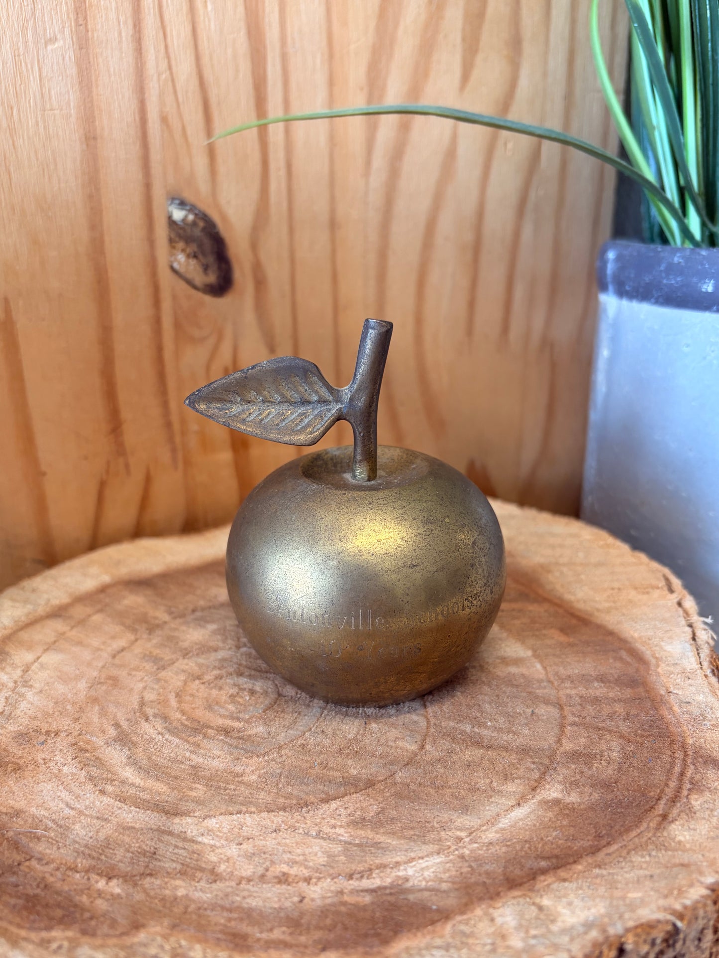 Vtg Bentonville Schools Brass Apple Bell