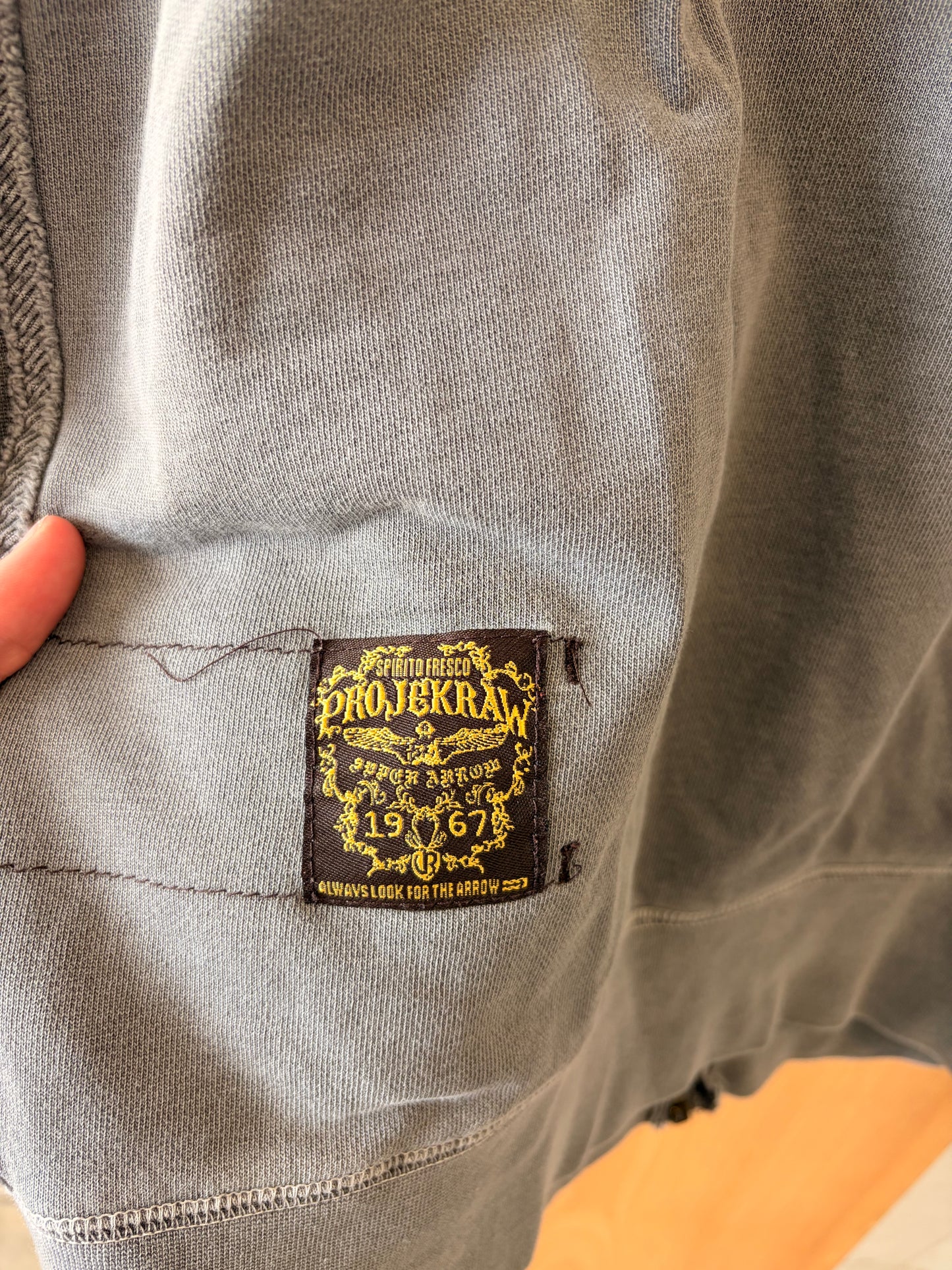 Gray Y2K Hoodie : XL