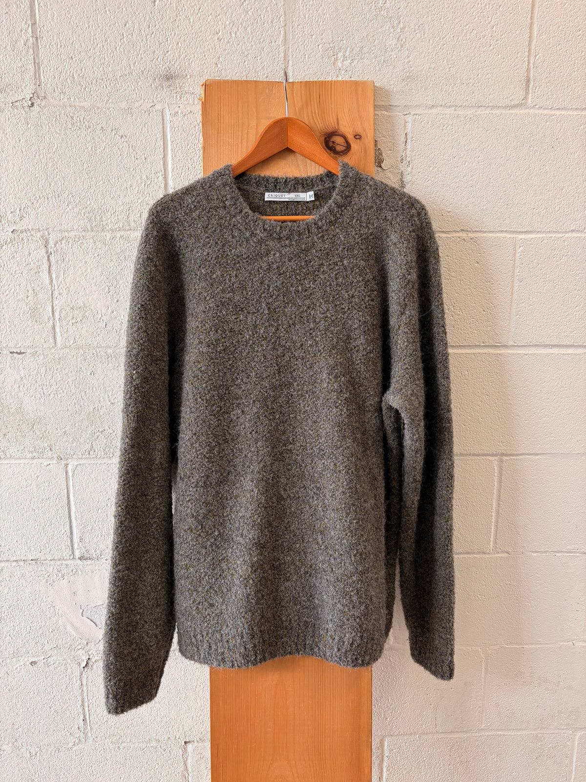 Gray & Yellow Wool Blend Sweater : XXL