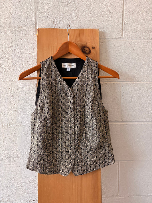 Vtg Patterned Vest : M