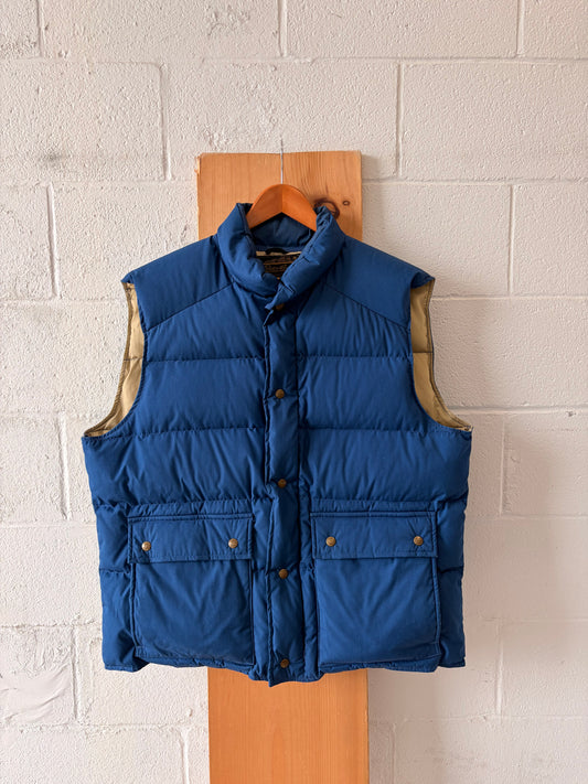 Vtg Blue Eddie Bauer Goose Down Puffer Vest : XL