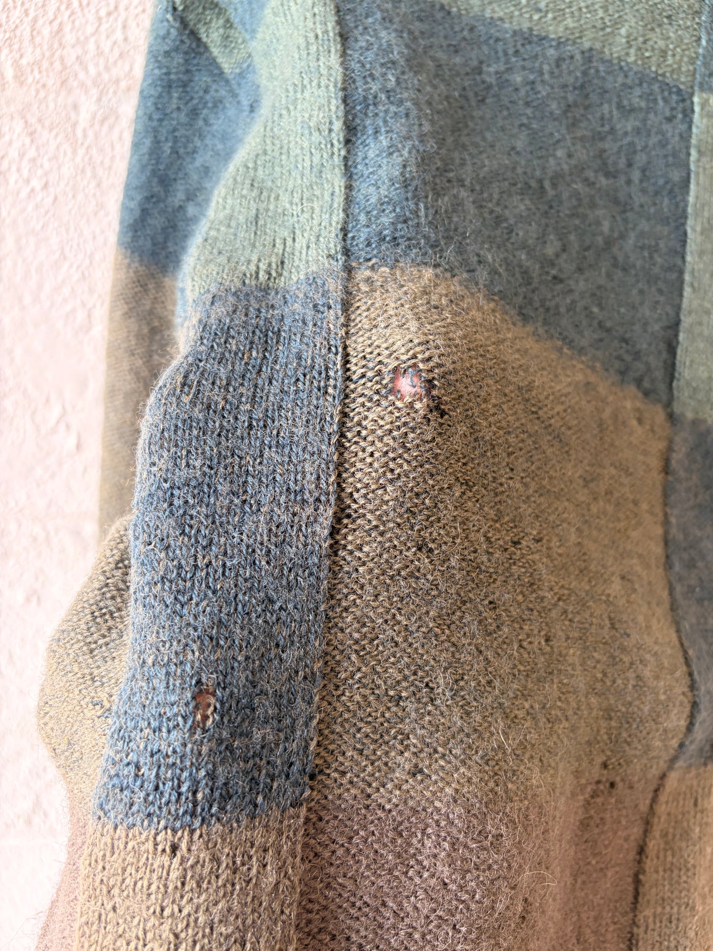 Vtg Green Patterned Sweater : M (As Is)
