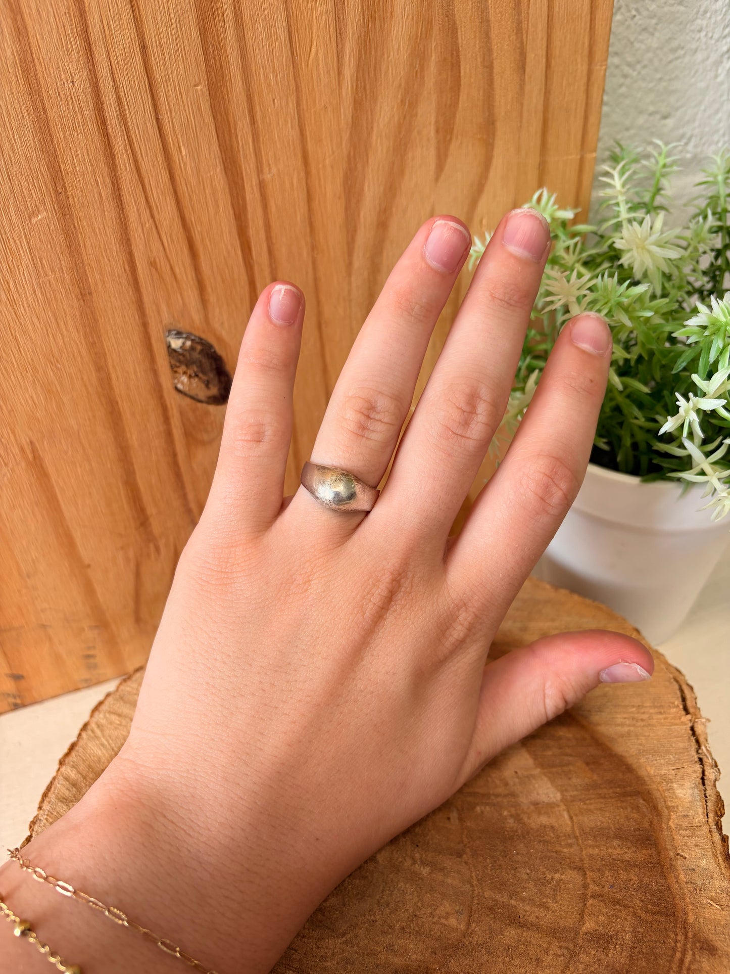 925 Mexico Silver Dome Ring : Size 7