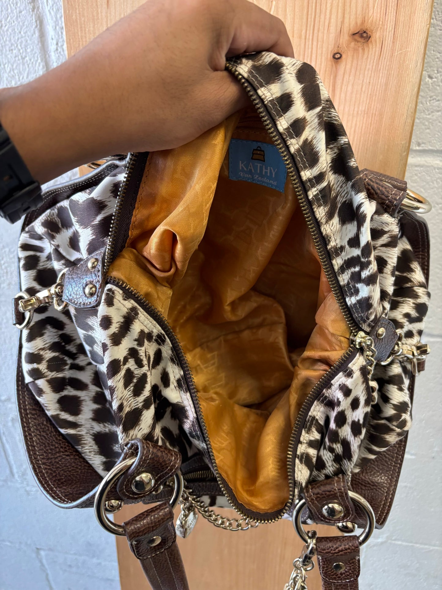 Vtg Kathy Van Zeeland Leopard Print Purse