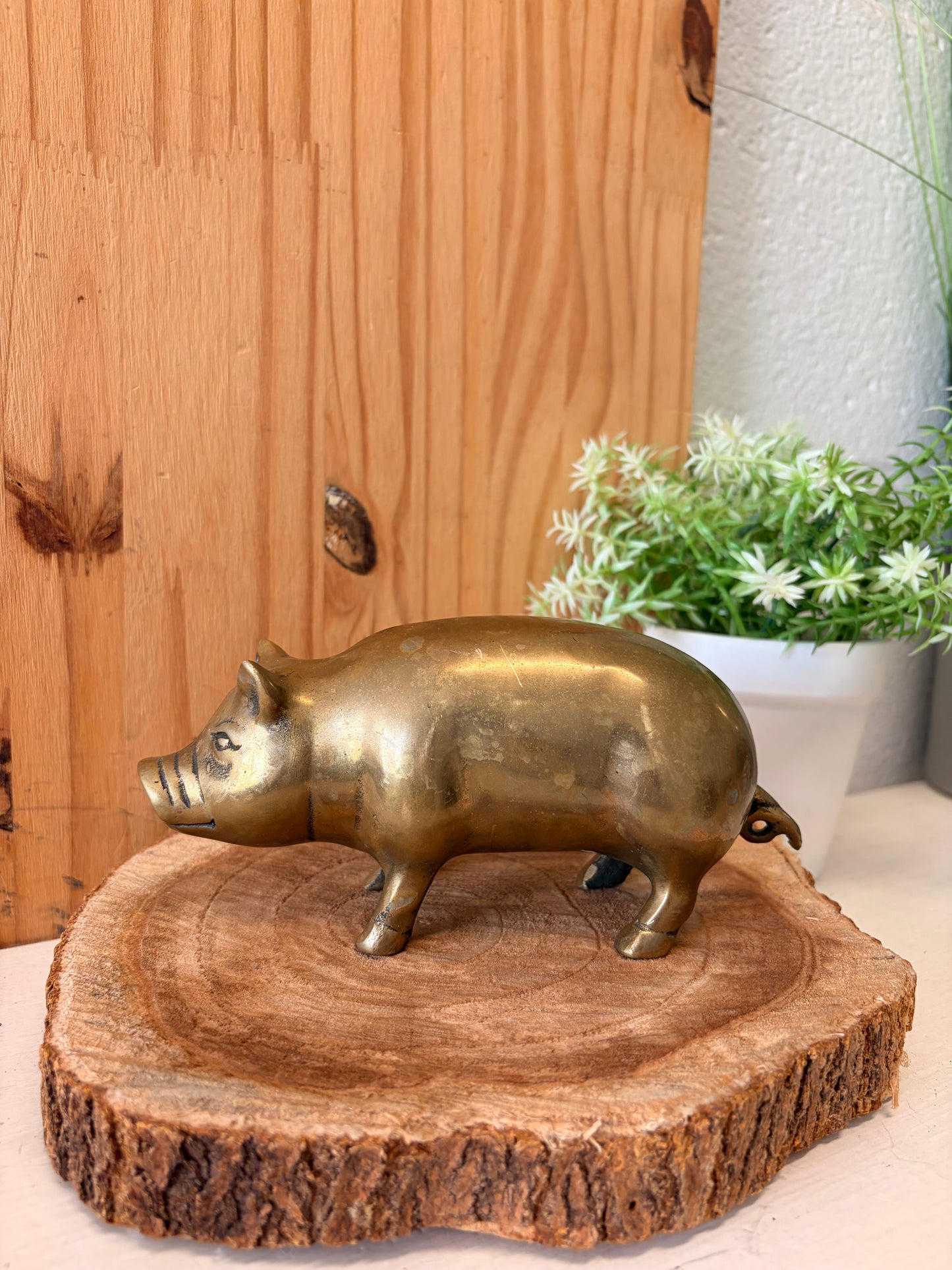 Vtg Brass Pig Figure (Local Pick Up Only)