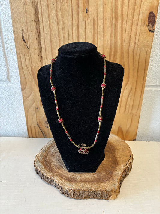 Red Marble Necklace
