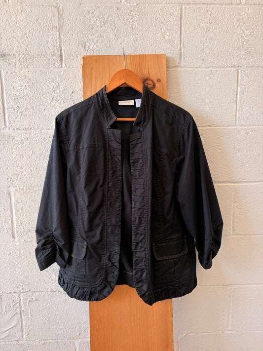 Ruched Black Jacket : XL
