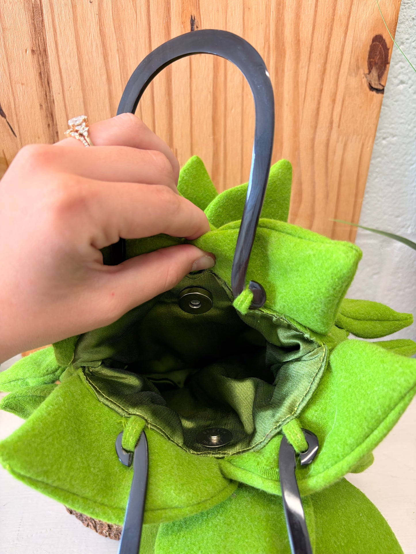 Little Green Succulent Flower Handbag