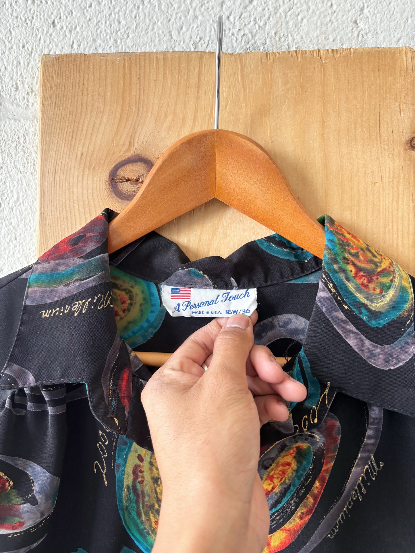 Vtg Asbtract Galaxy Button Down :   XL