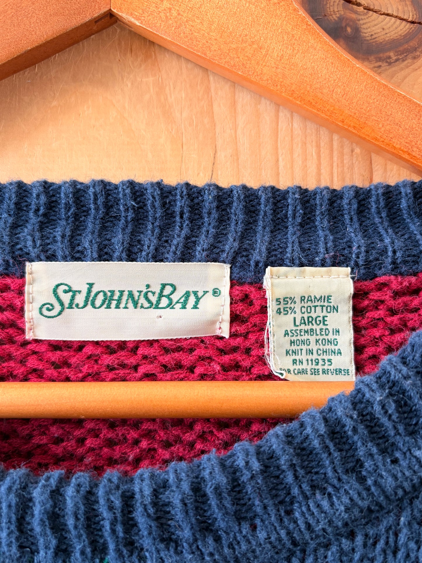 Vtg Color Block Sweater : L