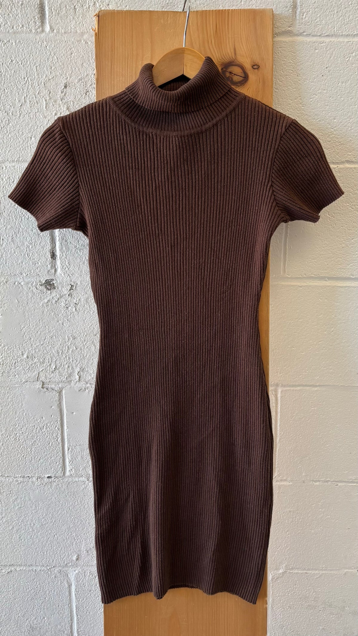 Chocolate Brown Bodycon Sweater Dress : S