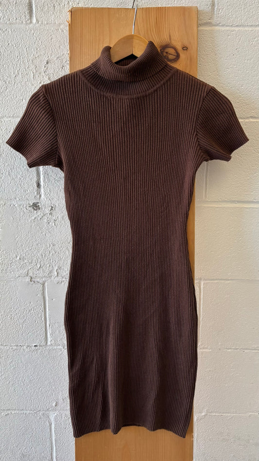 Chocolate Brown Bodycon Sweater Dress : S