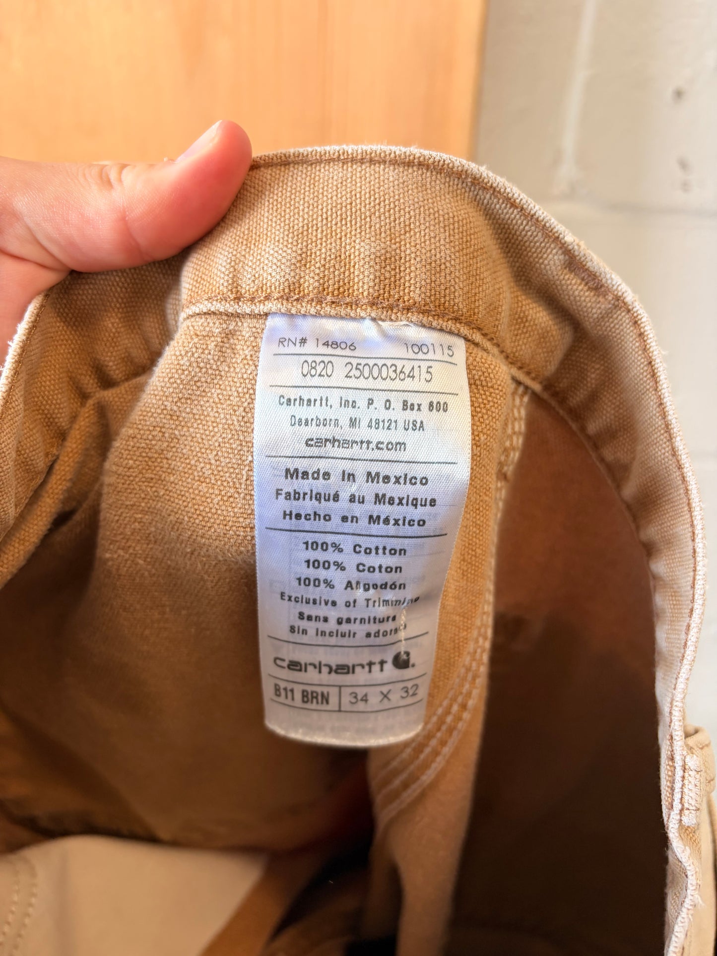 Khaki Carhartt Work Pants : 34x32