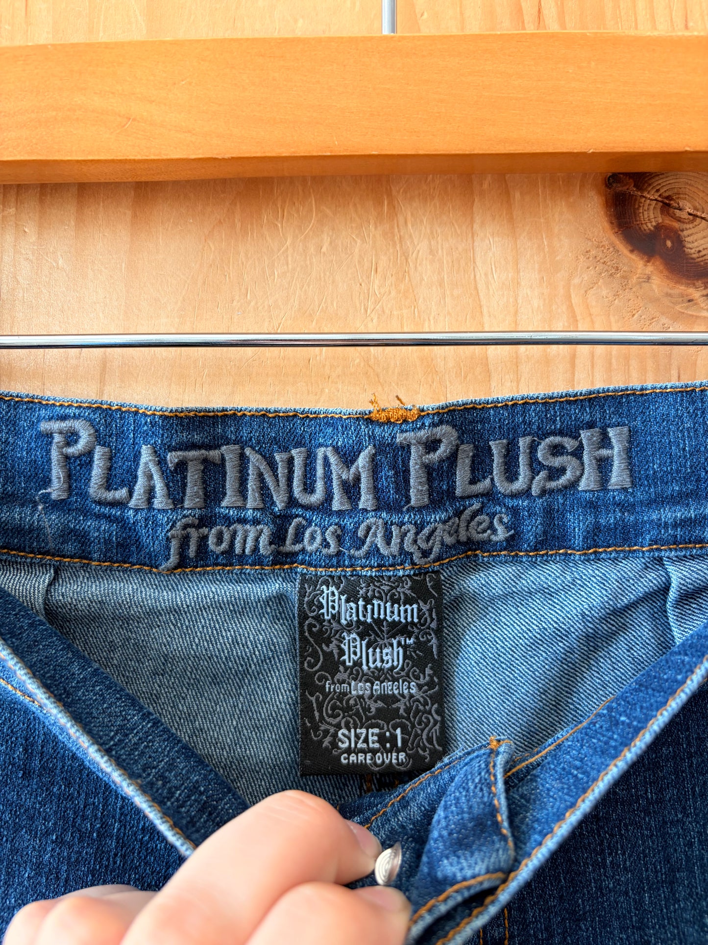 Y2K Platinum Push Mesh Cross Jeans : 1