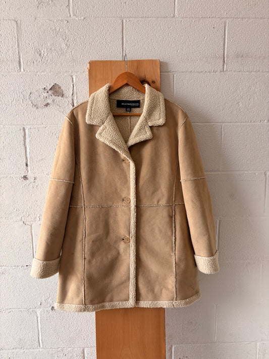 Weatherproof Tan Sherpa Lined Coat : L