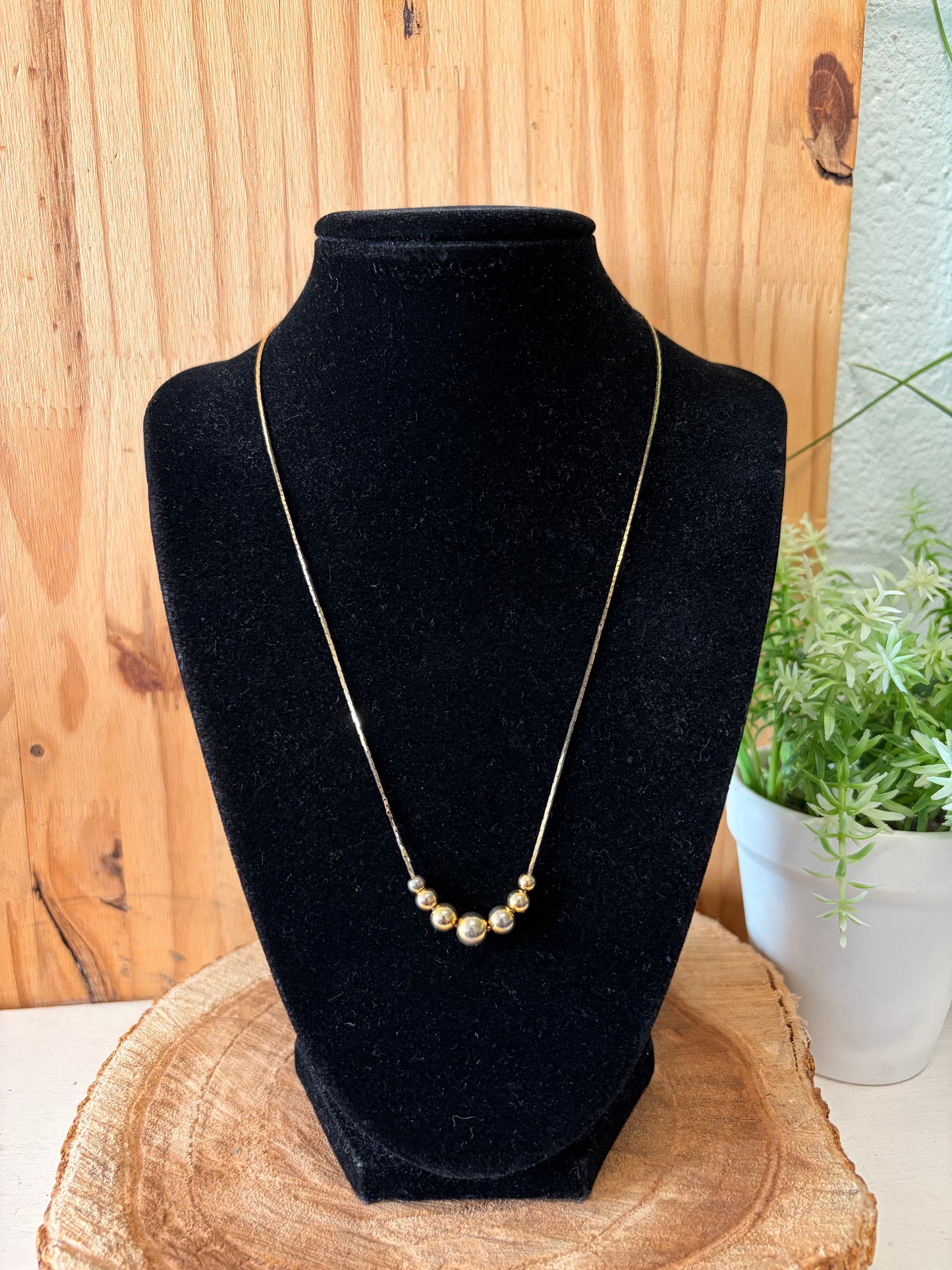 Gold Tone Beaded Layering Necklace