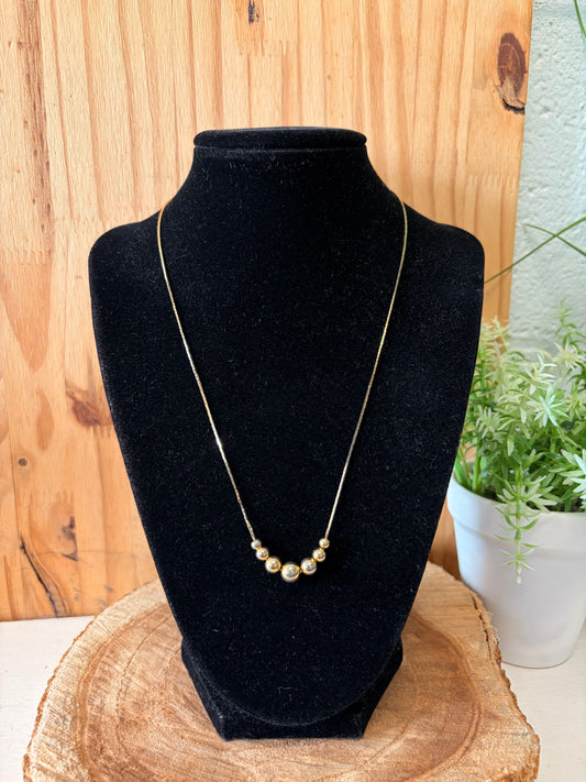 Gold Tone Beaded Layering Necklace