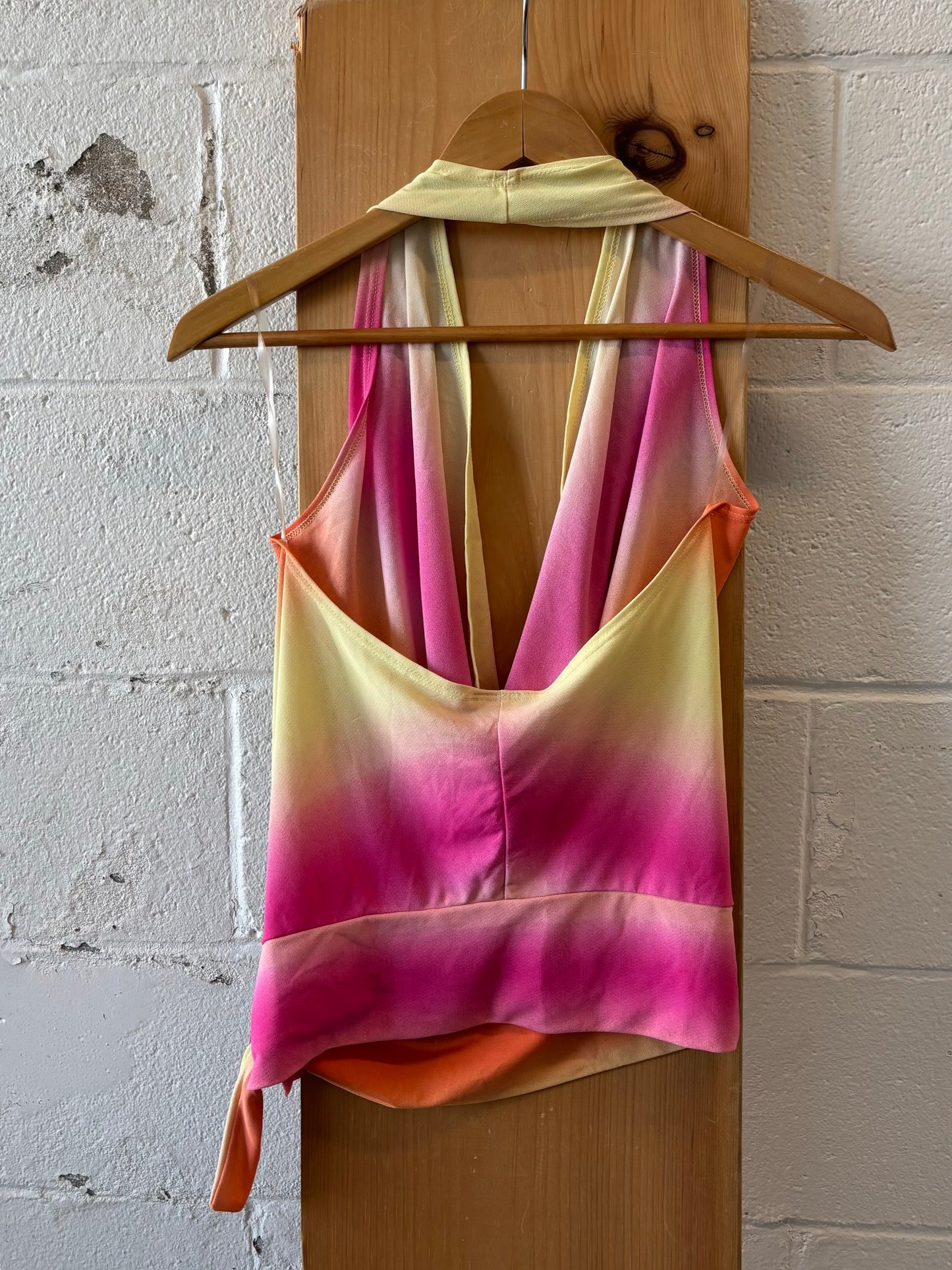 Vtg Sunset Rave Halter Top : M